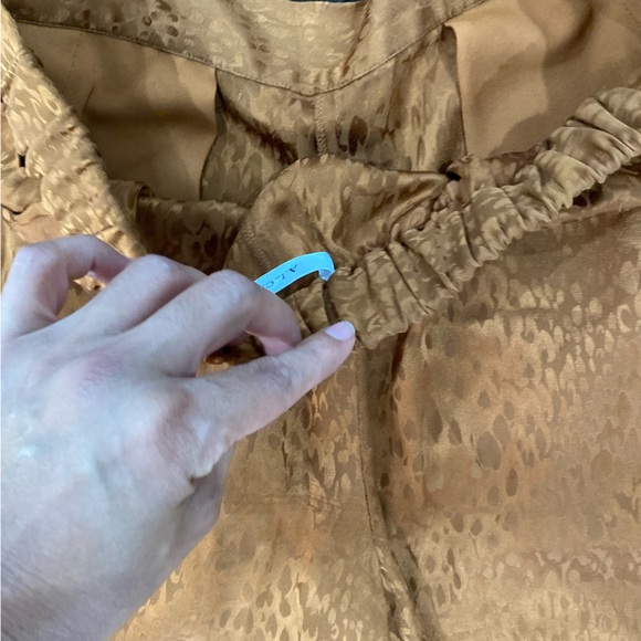 A.L.C Silk Jameson Bronze Animal Print Cropped Culotte Trouser Size 0 - Picture 13 of 13